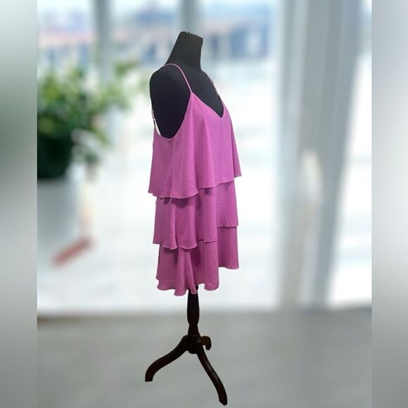 Show Me Your Mumu Womens Ruffle Tiered Spaghetti Strap Mini Barbie Pink Size S - Picture 3 of 14